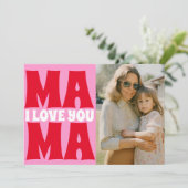 レトロ母の日フォトピンク赤 カード (スタンド正面)
