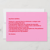 レトロ母の日フォトピンク赤 カード (裏面)