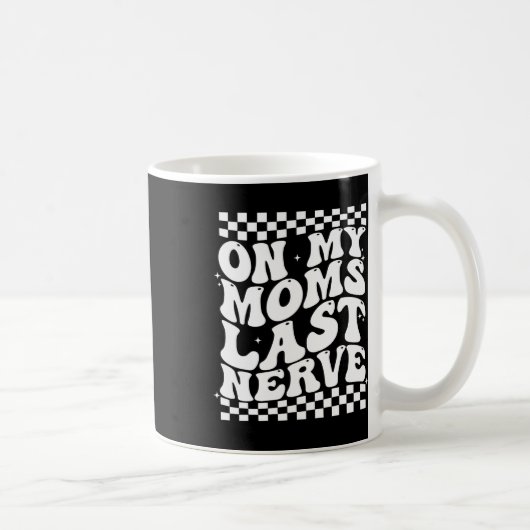 レトロ母の日ママの最後の神経おもしろい母 コーヒーマグカップ (右)