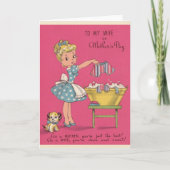 レトロ母の日妻へのグリーティングカード カード (正面)