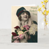 レトロ母の日 カード (黄色い花)