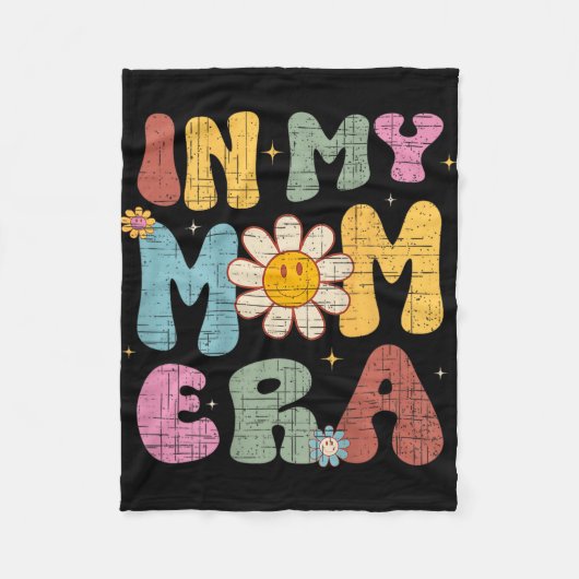 レトロ母の時代かわいいママ女の母の日 フリースブランケット (正面)