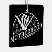 レトロ母性ロックスケルトン皮肉ママのギフト セラミックオーナメント (右)
