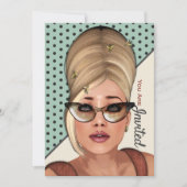 レトロ毛おもしろい及び美しいサロンイベント招待状 招待状 (正面)