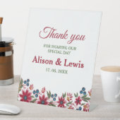 レトロ水カラー花模様 台座サイン (インサイチュ)