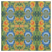 レトロ水彩ひまわり畑 ファブリック (見本)