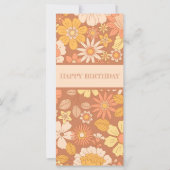 レトロ水彩フローラハッピーバースデーカード (正面)