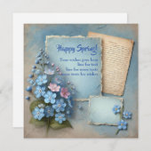 レトロ水彩春忘れ私ではない花 シーズンカード (正面/裏面)