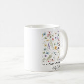 レトロ水彩画の野の花 インスピレーションの引用 コーヒーマグカップ (正面右)
