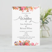 レトロ水彩花模様招待状 招待状 (スタンド正面)