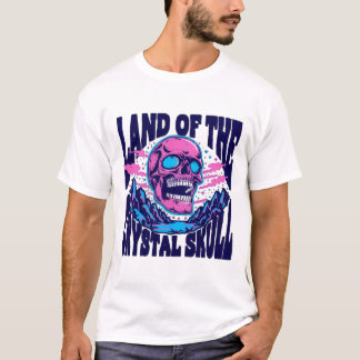 レトロ水晶の頭蓋骨グラフィックTシャツ Tシャツ