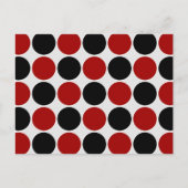 レトロ水玉模様イン赤と黒 ポストカード (正面)