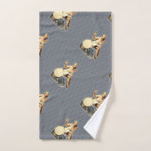 レトロ水玉模様ファッションヴィンテージピンアップ女の子 バスタオルセット (ハンドタオル)