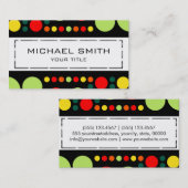 レトロ水玉模様モザイクパターン#2 名刺 (正面/裏面)