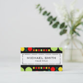 レトロ水玉模様モザイクパターン#2 名刺 (スタンド正面)