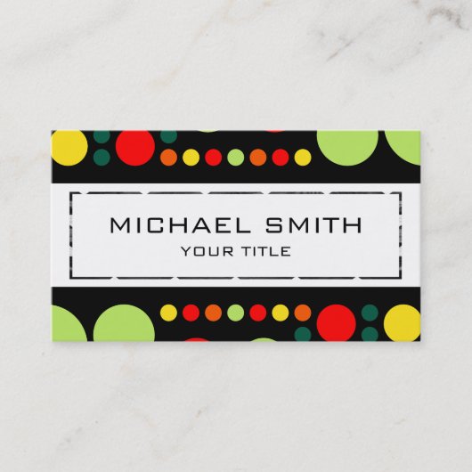 レトロ水玉模様モザイクパターン#2 名刺 (正面)