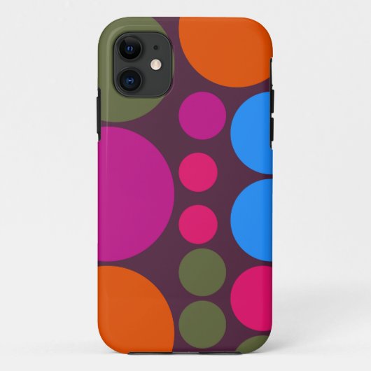 レトロ水玉模様モザイクパターン#5 Case-Mate iPhoneケース (裏面)