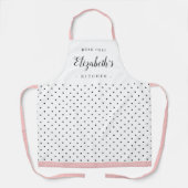 レトロ水玉模様大人パーソナライズされた料理 エプロン (正面)