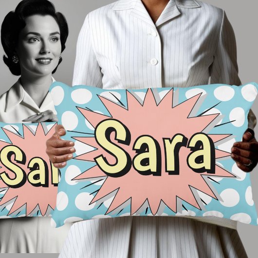 レトロ水玉模様50年代スタイルロカビリービベス アクセントクッション