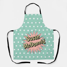 レトロ水玉模様50年代スタイル エプロン