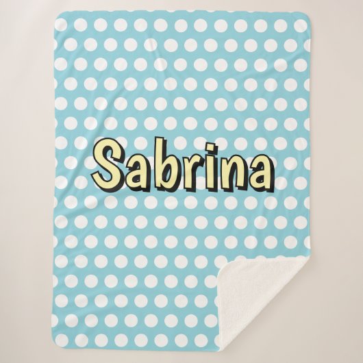 レトロ水玉模様50年代スタイル シェルパブランケット (正面)