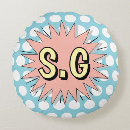 レトロ水玉模様50年代スタイル ラウンドクッション