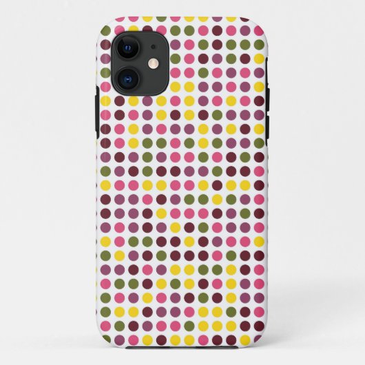 レトロ水玉模様 |イエローグリーンピンクパープル Case-Mate iPhoneケース (裏面)