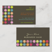 レトロ水玉模様/日の背景色 名刺 (正面/裏面)