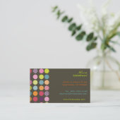 レトロ水玉模様/日の背景色 名刺 (スタンド正面)