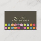 レトロ水玉模様/日の背景色 名刺 (裏面)