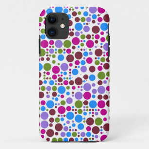 レトロ水玉模様 赤い緑のブルーパープル iPhone 11 ケース