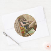 レトロ水着ファッション美しいなめしサロン ラウンドシール (封筒)