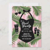 レトロ水着プールパーティの招待状 招待状 (正面)