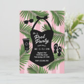 レトロ水着プールパーティの招待状 招待状 (スタンド正面)