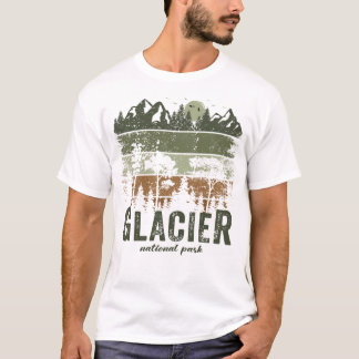 レトロ氷河ナショナルパークUSヴィンテージ氷河 Tシャツ