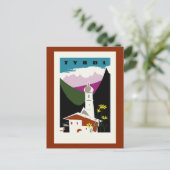 レトロ油パステルスケッチチロルオーストリア ポストカード (スタンド正面)