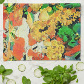 レトロ油彩画：ヴァンゴッホモネ キッチンタオル (折り畳み)