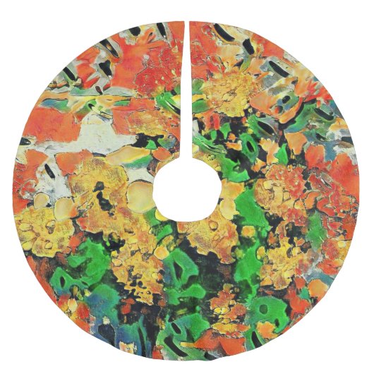 レトロ油彩画:ヴァンゴッホモネ ブラッシュドポリエステルツリースカート (正面)