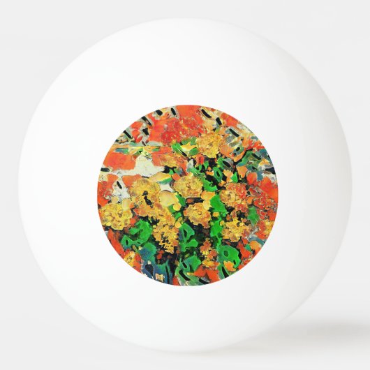 レトロ油彩画:ヴァンゴッホモネ 卓球ボール (正面)