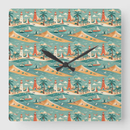 レトロ沿岸壁時計 スクエア壁時計