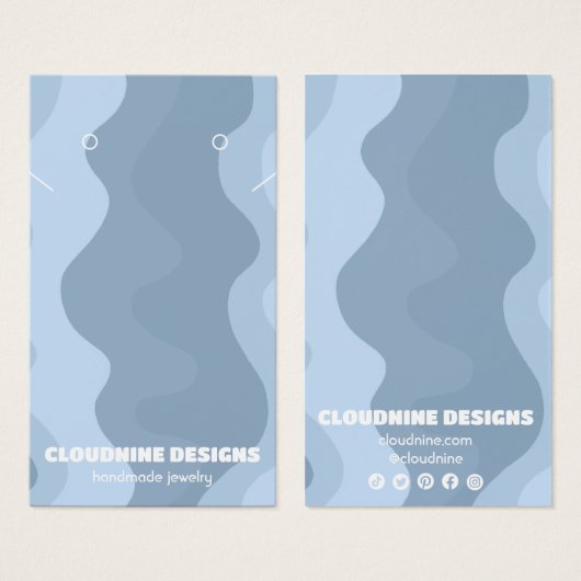 レトロ波イヤリングネックレスジュエリー表示カード (正面&裏面)