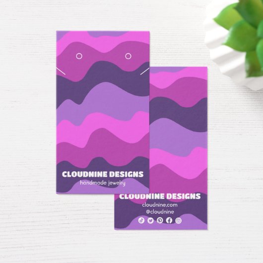 レトロ波イヤリングネックレスジュエリー表示カード (デスク)