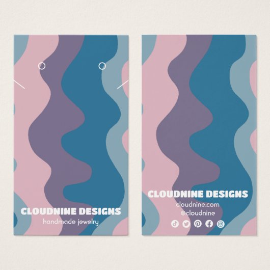 レトロ波イヤリングネックレスジュエリー表示カード (正面&裏面)