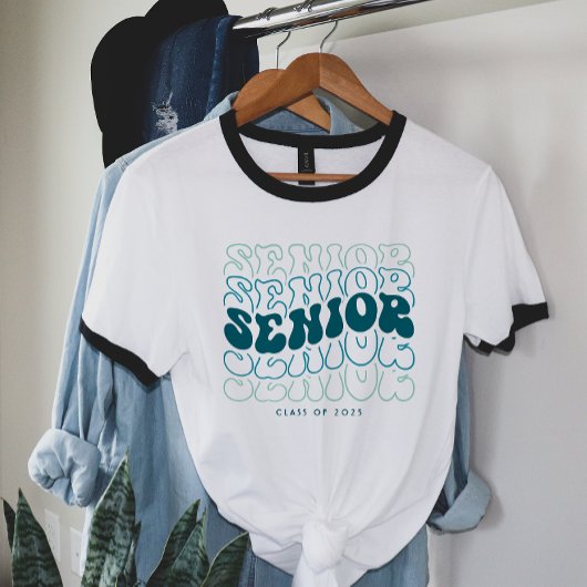 レトロ波ウェーブ シニア卒業 - どんな色でも Tシャツ