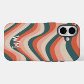 レトロ波カラフル状ストライプ溝状モノグラム Case-Mate iPhoneケース (裏面 (横))