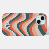 レトロ波カラフル状ストライプ溝状モノグラム Case-Mate iPhoneケース (裏面 (横))