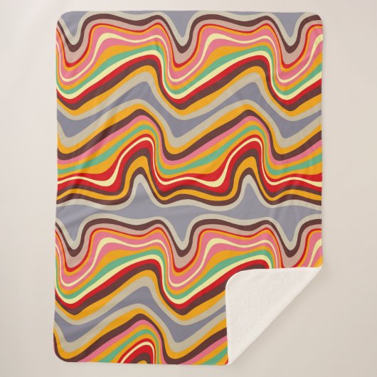 レトロ波ディスコ シェルパブランケット (正面)