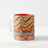 レトロ波ディスコ ツートーンマグカップ (正面左)