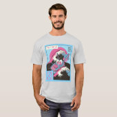 レトロ波デザインのラーメン丼 Tシャツ (正面フル)