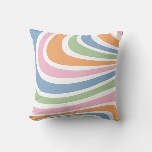 レトロ波デザイン クッション (正面)